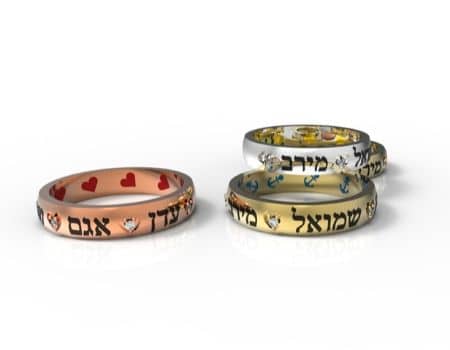 טבעת עם שמות ילדים - תכשיטי שמות