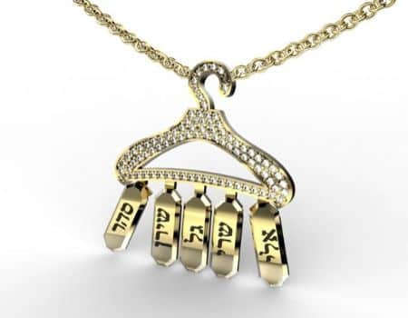שרשרת עם השם משובצת יהלומים - תכשיטי שמות